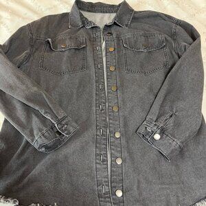 Black denim shirt